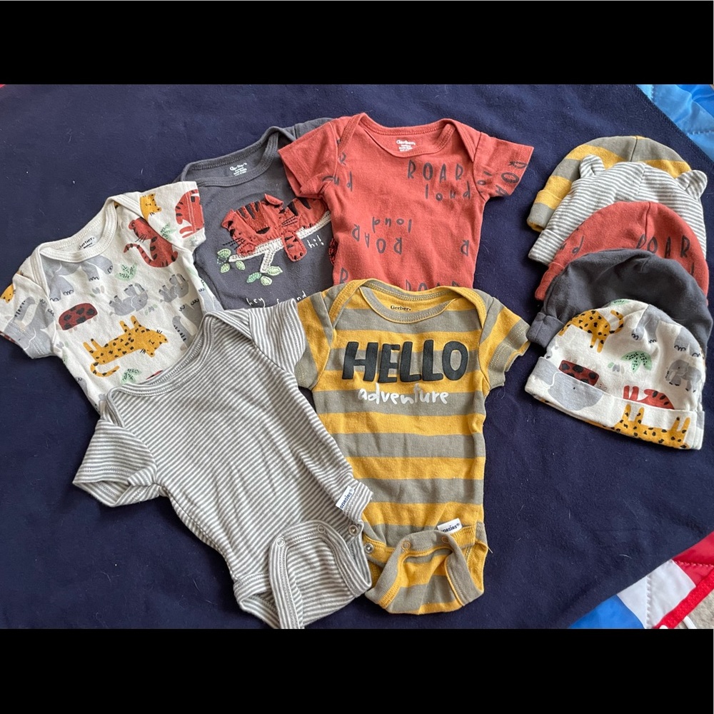 Gerber Newborn baby matching sets lot. Worn once or Never Worn!